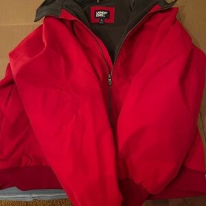 Mens Lands End Red Fleece Lined Jacket…. XL